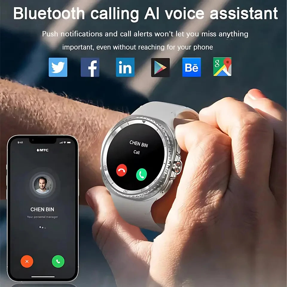 New Smart Watch 8 Classic Men HD Display Screen GPS BT Call Sports Fitness Waterproof Watch SmartWatch 1.32-inch For Android IOS