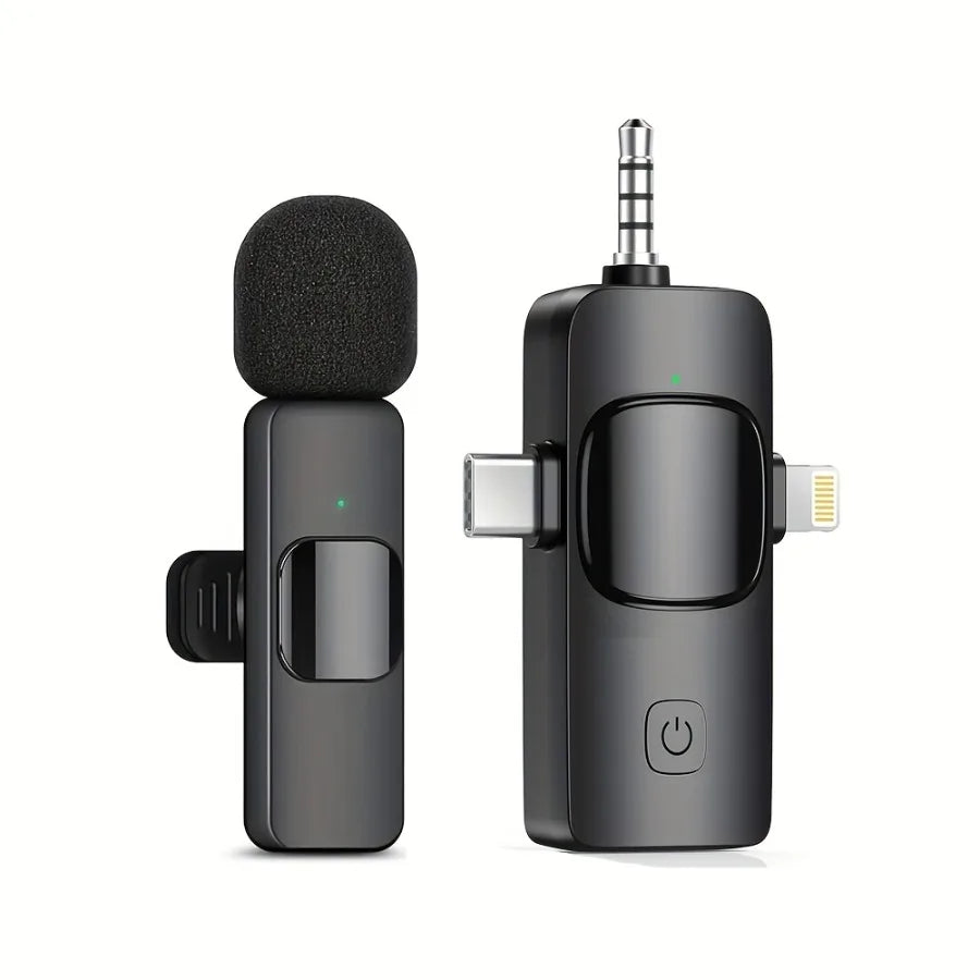 Wireless Microphone for iPhone Android Microphone Live Streaming Interviews mini Mic with Noise Reduction Audio Video Recording