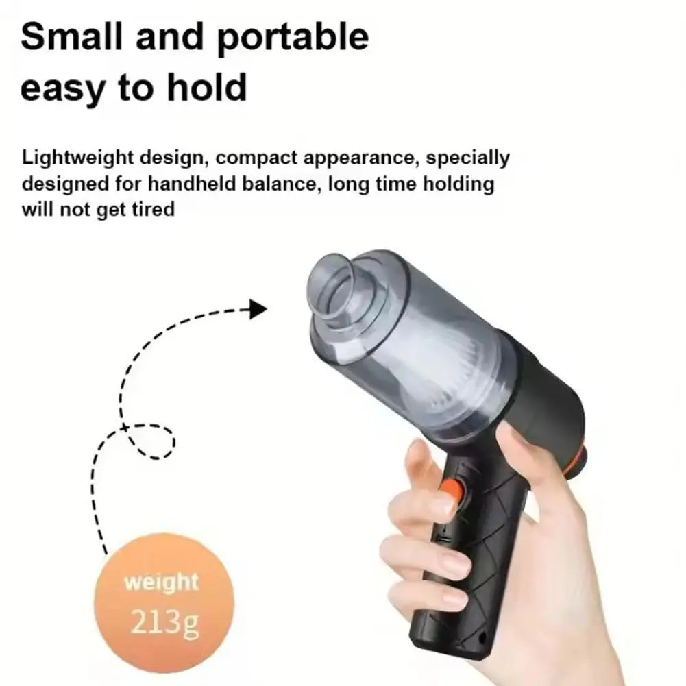 Car vacuum cleaner with suction and blowing function, portable, wireless charging, high-power, handheld vacuum cleaner for home
