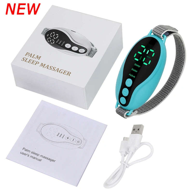 New Microcurrent Sleep Aid Device EMS Sleep Aid Machine Sleep Instrument for Insomnia Stress Anxiety Relief Palm Pulse Massager