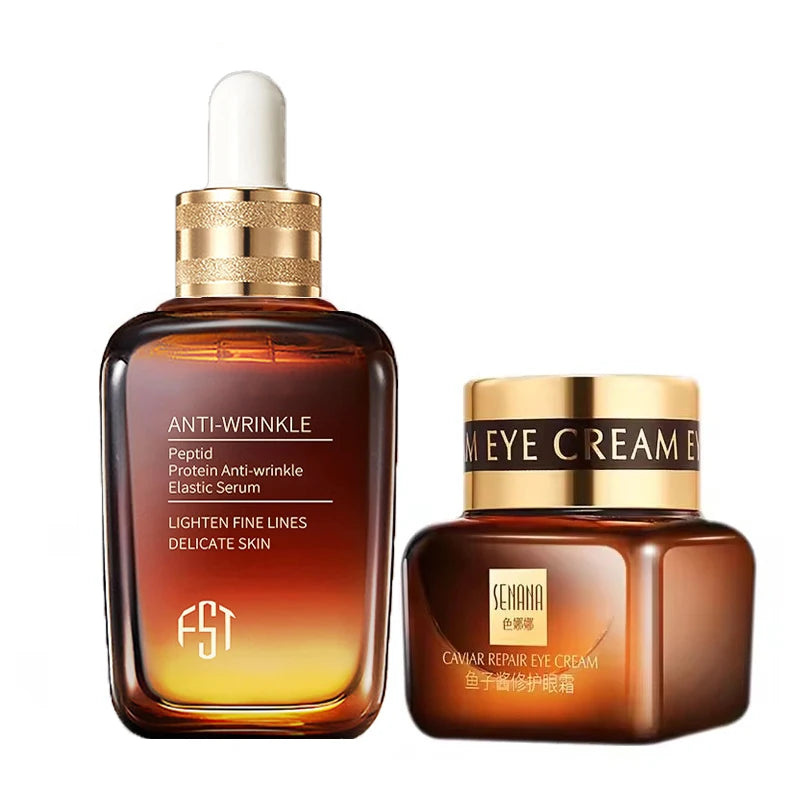 Moisturizing Face Serum and Cream Brighten Firming Anti-wrinkle Collagen Pre-Essence Caviar Eye Cream Dark Circle Eyebag Remover