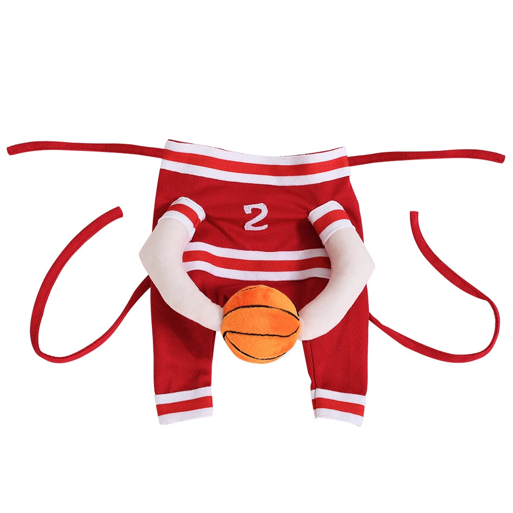 Halloween Cats Costumes Adjustable Funny Party Small Kitten Apparel Basketball Player Cosplay Clothes Sport Jersey Holding Ball
