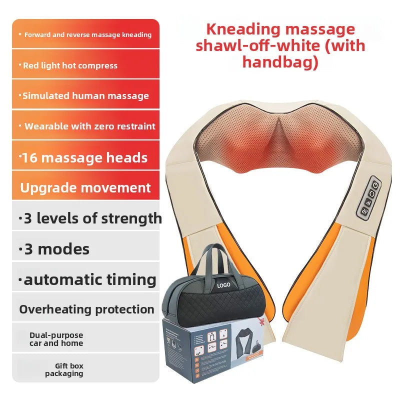Cervical Spine Massager Massage Shawl Kneading Hot Compress Electric Household Waist Shoulder and Neck Massager