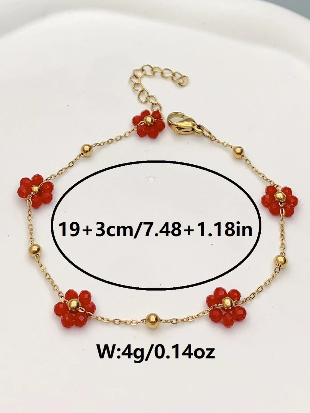 1 fashion girls new red small flower  bracelet birthday  gift Dance party Back-to-school season wedding season  Bozmian style