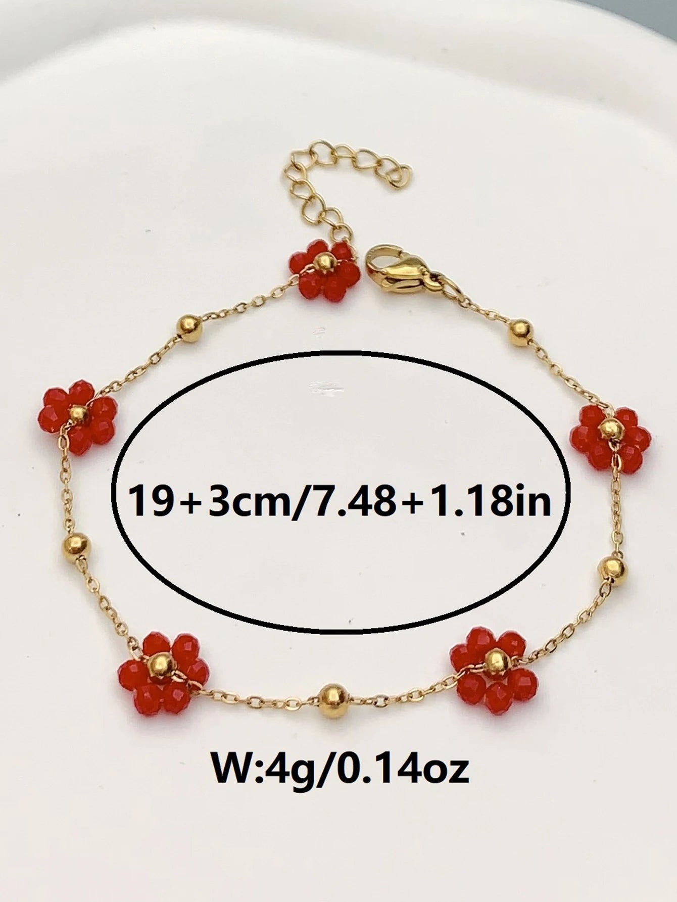 1 fashion girls new red small flower  bracelet birthday  gift Dance party Back-to-school season wedding season  Bozmian style