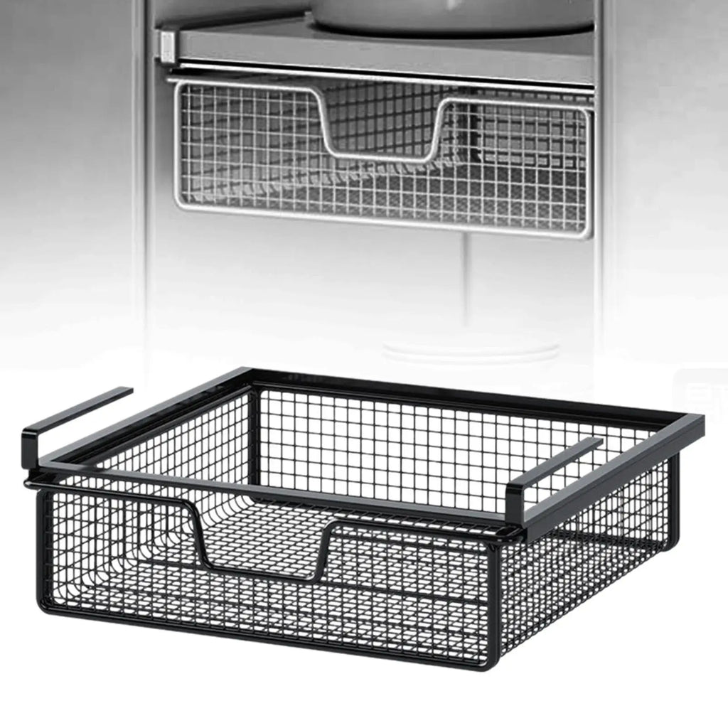 Kitchen Under Cabinet Basket Multifunction Hanging Rack Under Shelf Storage Basket for Cupboard Pantry Desk Cabinet Kitchen