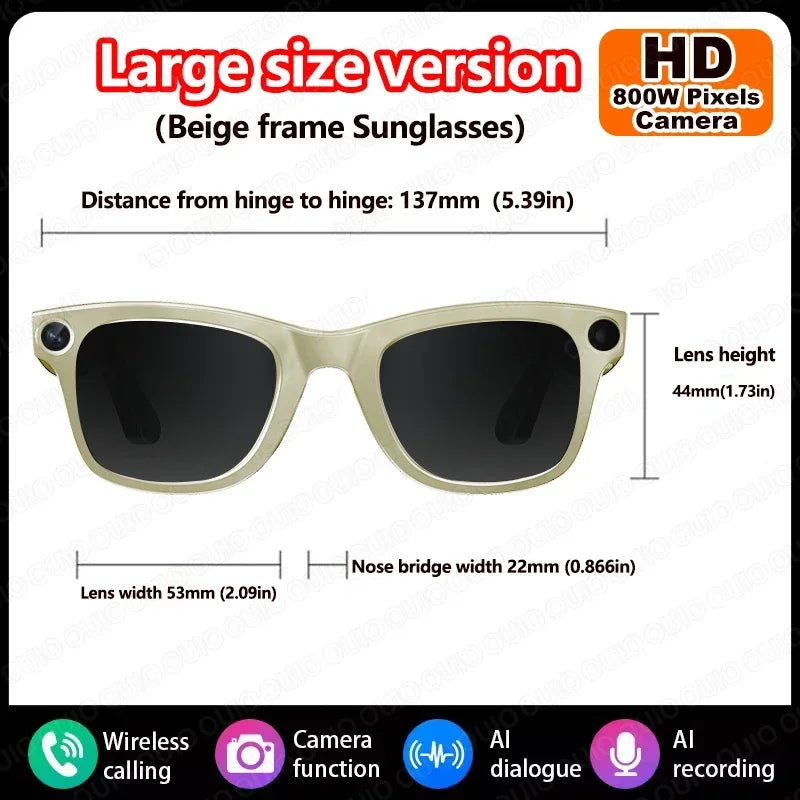 2025 New WiFi Transmission Smart Glasses Anti Shake 1080P HD Video Recording 32GB Memory Al Voice Wireless Calling Smart Glasses
