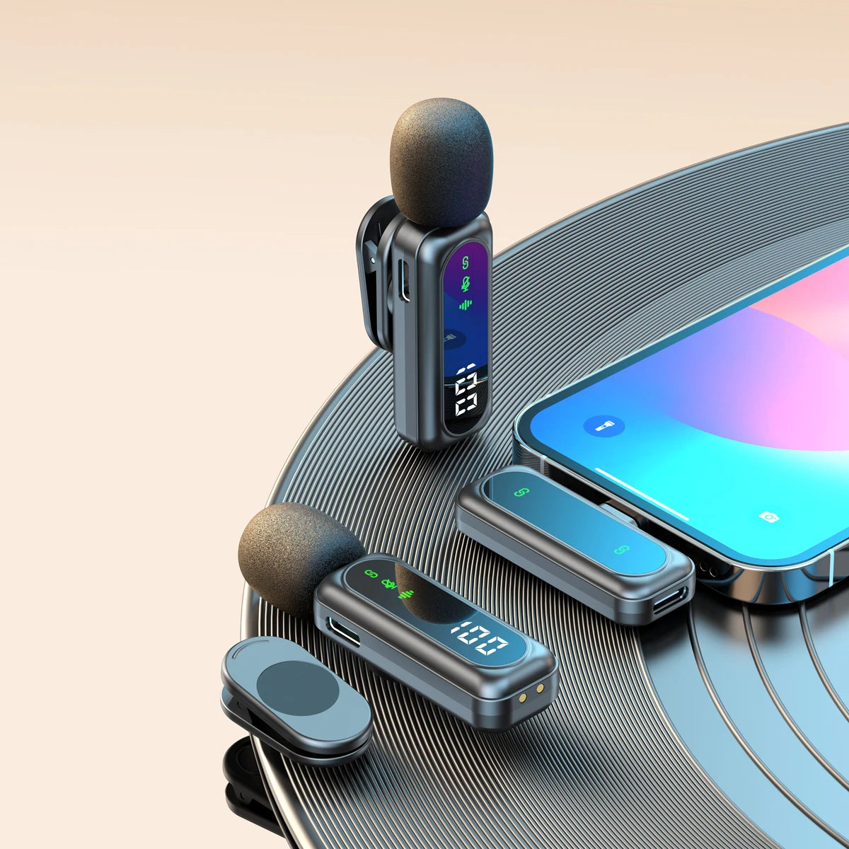 High quality Clip-On Lavalier Microphone J21 Wireless Mini Lapel Mic with100mah Battery for Video Recording Vlog/Podcast Creator