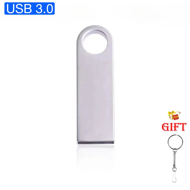 Metal Free Key Chain USB3.0 Flash Drive Metal Pen Drive 128GB 64GB 32GB 16GB 8GB Pendrive Waterproof Memory Usb Stick High Speed