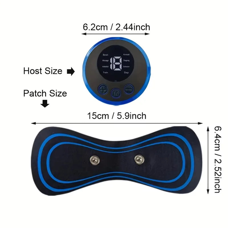 Smart EMS Neck Massager Mini Neck and Back Stimulator Massager Portable Gel Pad Sticker Thin