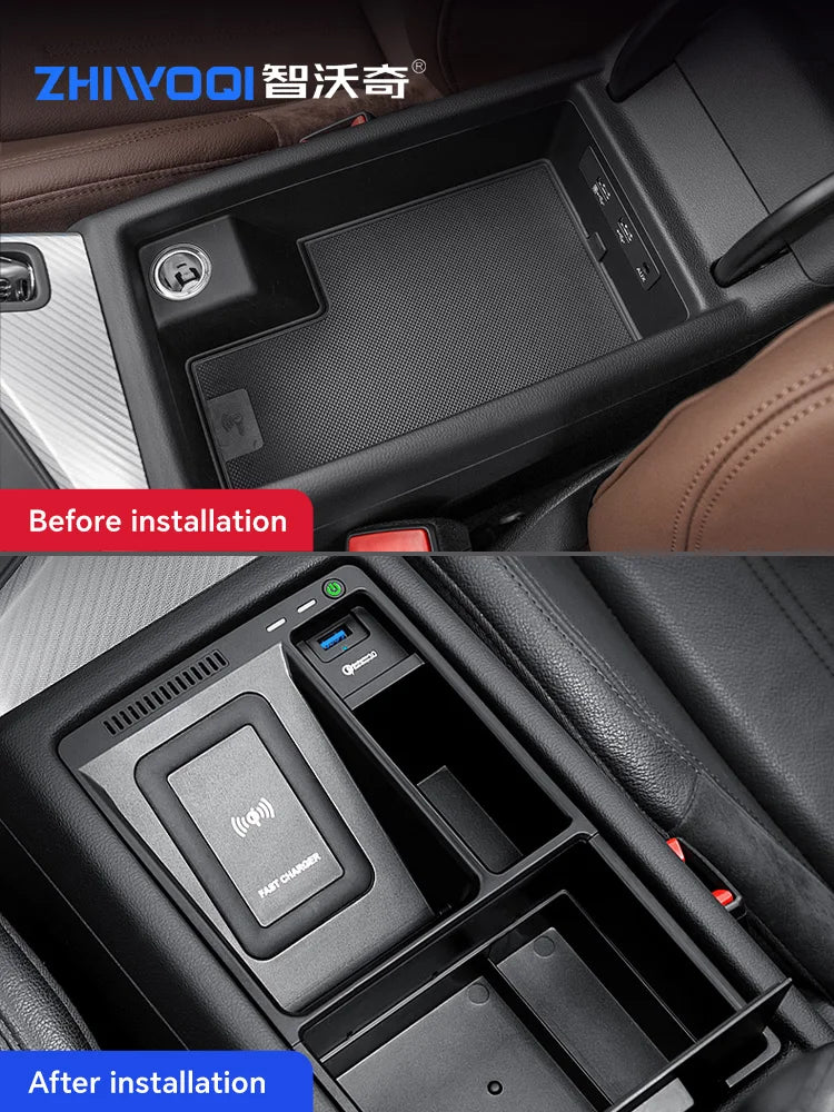 For Audi A4 A4L A5 S4 S5 B9 Car Wireless Charger Fast Charging Mobile Phone Charging Holder Accessories 2017-2022