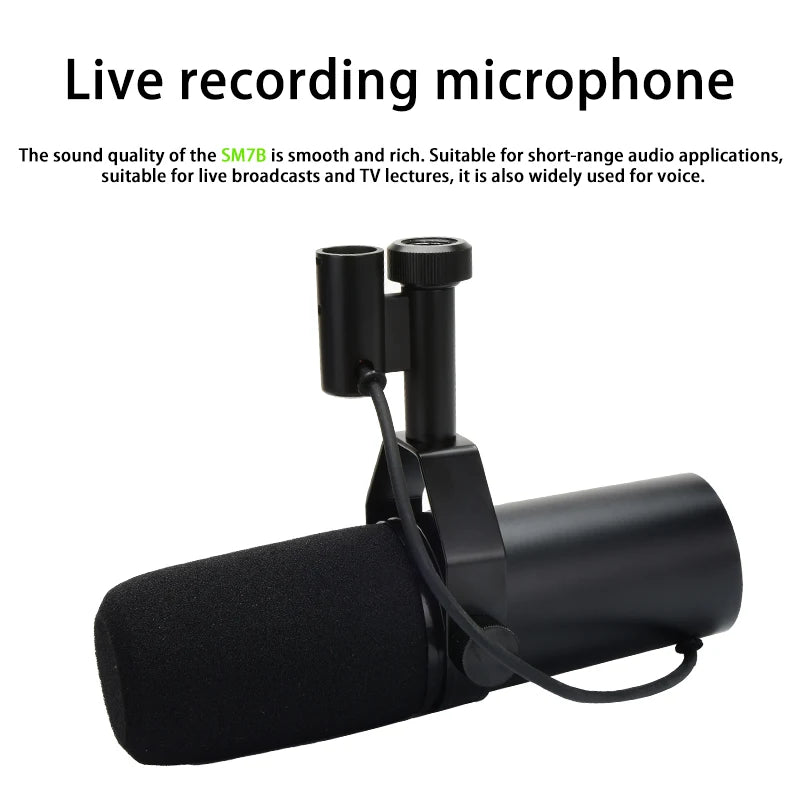 SM7B microphone -  microphone for podcast recording, computer game microphone, and streaming voice dynamic recording studio