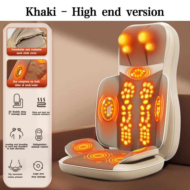 Full Body Shiatsu Massage Chair Household Electric Mattress Multifunctional Body Massage Kneading Back Cushion Neck Shoulder Mat