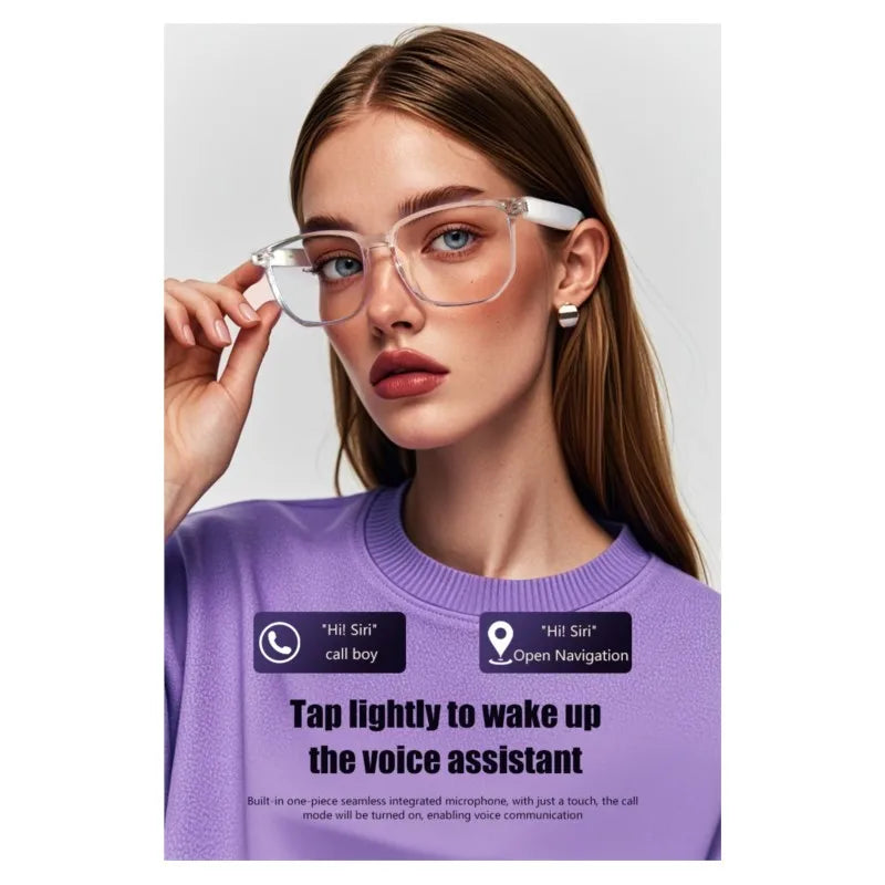 2025 GS03 Smart Glasses BT5.3 Bluetooth Glasses Smart Touch Audio Music Calling Remote Camera AI Voice Assistant  for Men Women