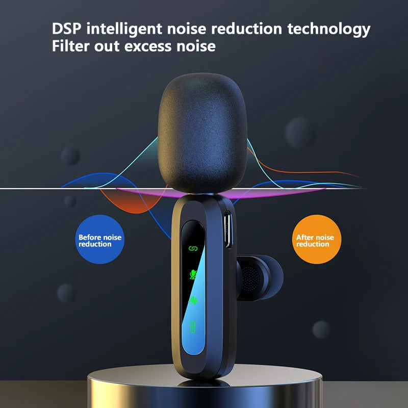Xiaomi Mijia Wireless Lavalier Lapel Microphone Portable Noise Reduction Audio Recording Type-C for iPhone15-17 Android PC Live
