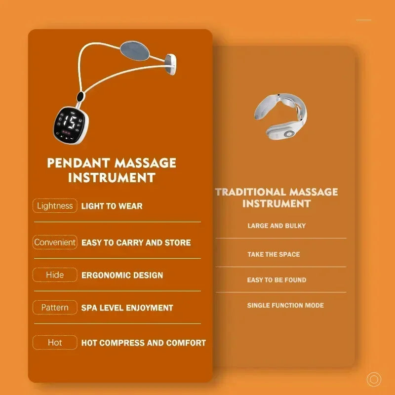 Smart Electric Neck Massager EMS Micro-Current Cervical Spine Massage Muscle Stimulator TENS Pulse Neck Health Care Hot Compress