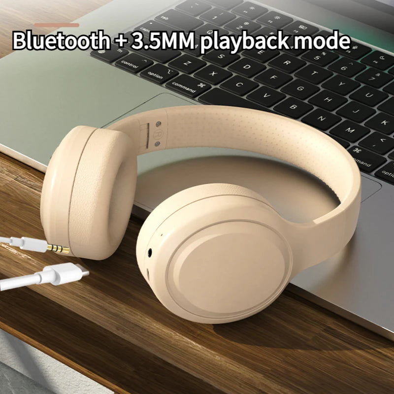 Wireless Headphones  Bluetooth 5.3 Foldable Adjustable Stereo Gaming Earphone Earphones Noise Cancelling Gaming Bluetooth+3.5mm