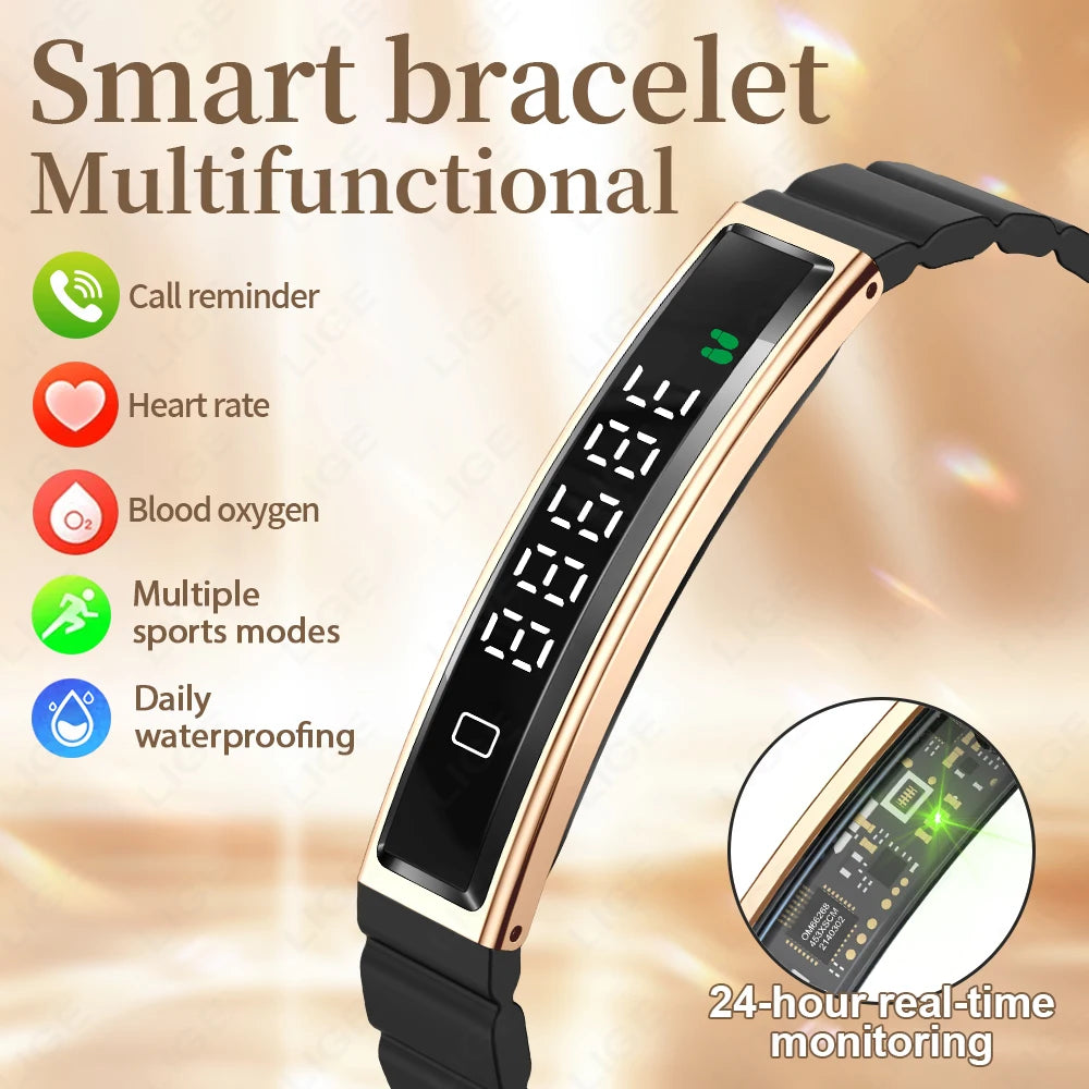 2026 New Women's Smart Bracelet Fashion Sport Mode Fitness Tracker Heart Rate Health Monitoring IP68 Waterproof Men Smart Watch