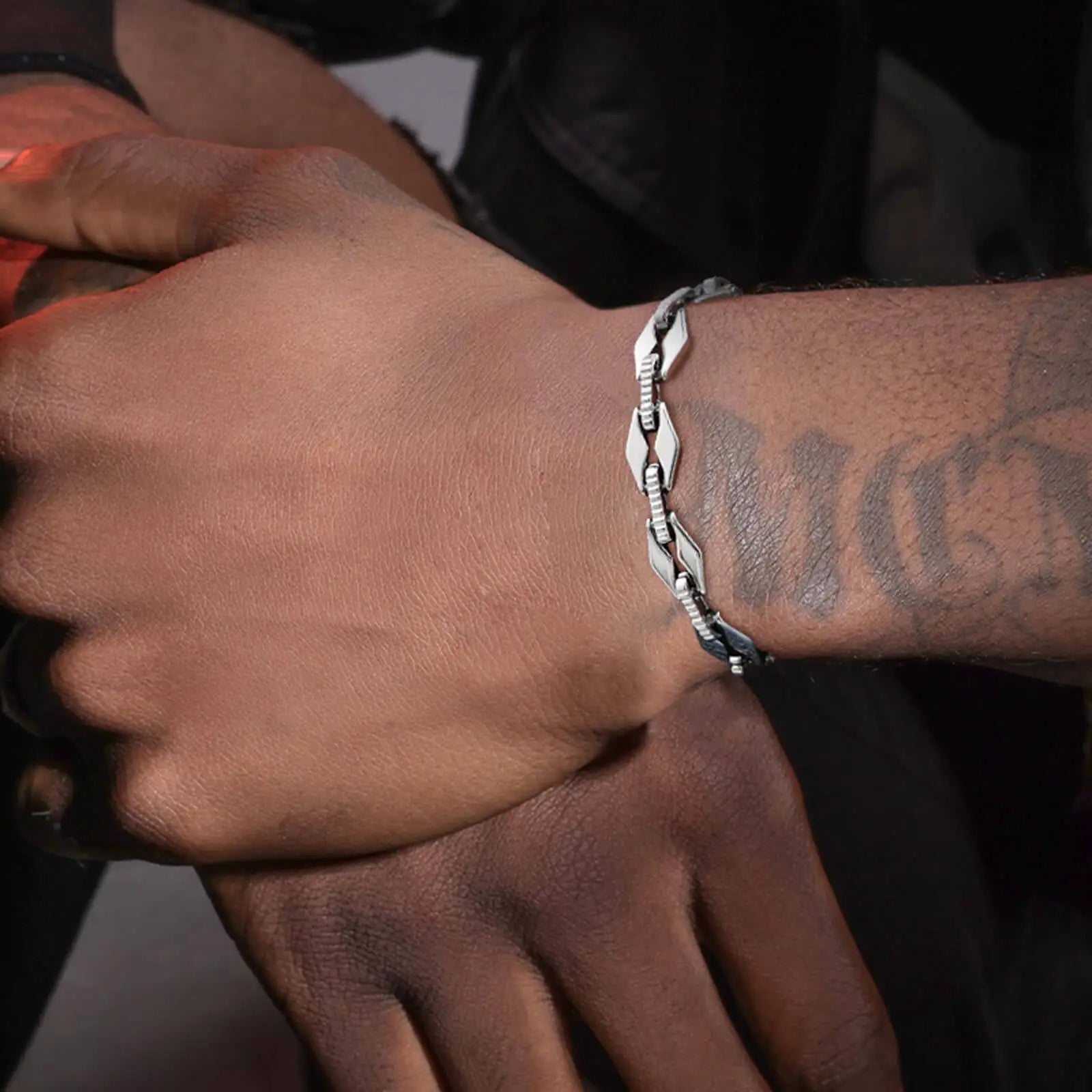 New Fashion Bracelets for Men Boys,Handmade Stainless Steel Link Wristband,Anniversary Birthday Gifts for Him