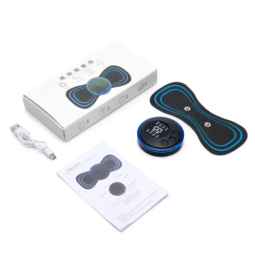 Neck Massager Mini Electric Neck Massage EMS Cervical Back Vertebra Massage Patch 8 Modes Relieve Relax Muscle Fatigue Tools