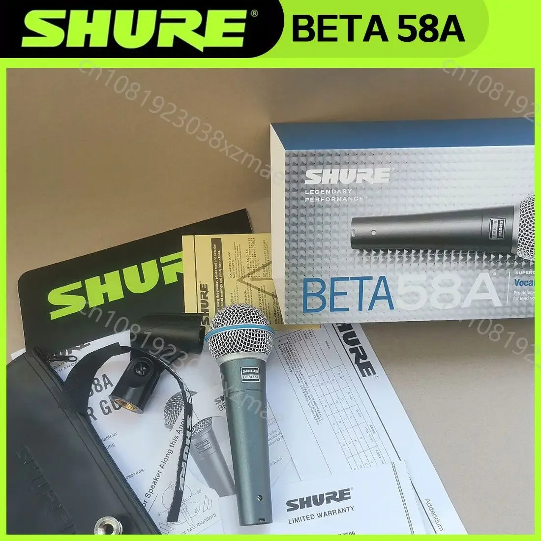 SHURE BETA 58A Wired Microphone Dynamic Portable Microphone for Performance Live Party Vocals Karaoke Stage Mic Dropshipping