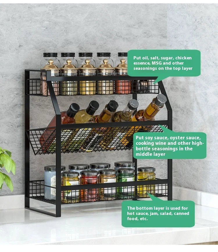 Kitchen Condiment Shelf Multi Tier Drawer Storage Cabinet Basket Organizer Drawer Ideal Countertop Pantry Under The Sink Desktop