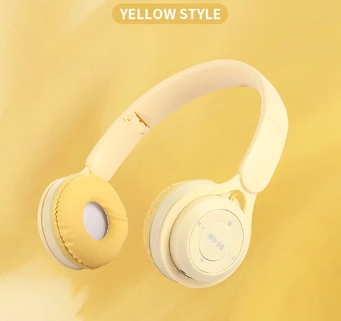 IGRARK Headband Bluetooth Headset Y08 Wireless Bluetooth Headset Portable Foldable Children Headset Yellow