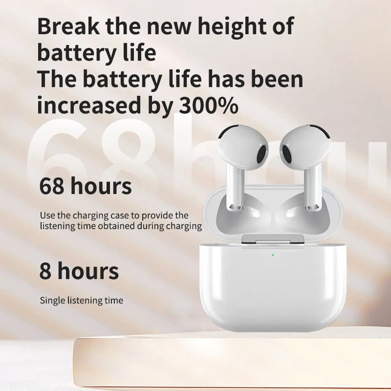 Airs Pro Wireless Earbuds Fake AirPod Bluetooth Earbuds with Hi-Fi Stereo and Microphone Charging Case with All Smartphones