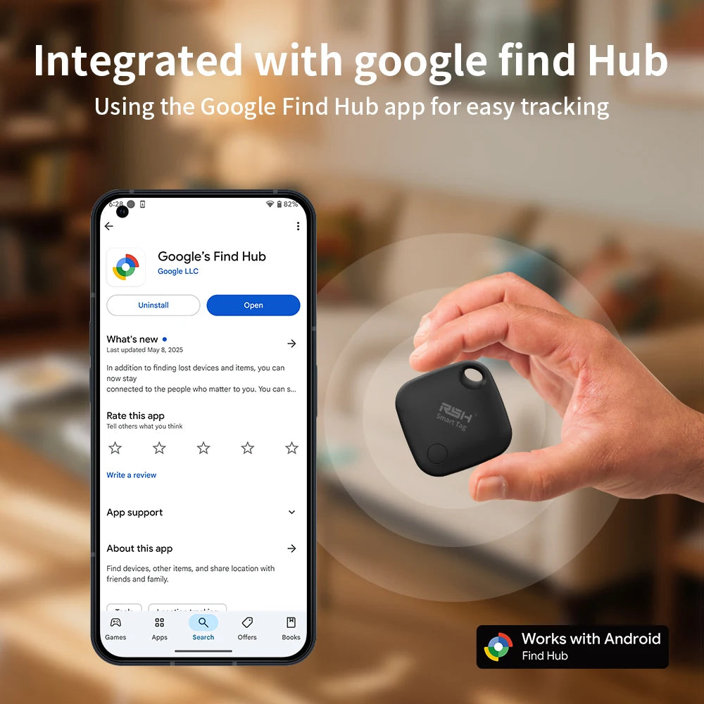 4PCS Security Tracker Android Anti Loss Smart Tag via Google's Find Hub Navigation Finder Locator for Xiaomi Samsung Pixel Vivo