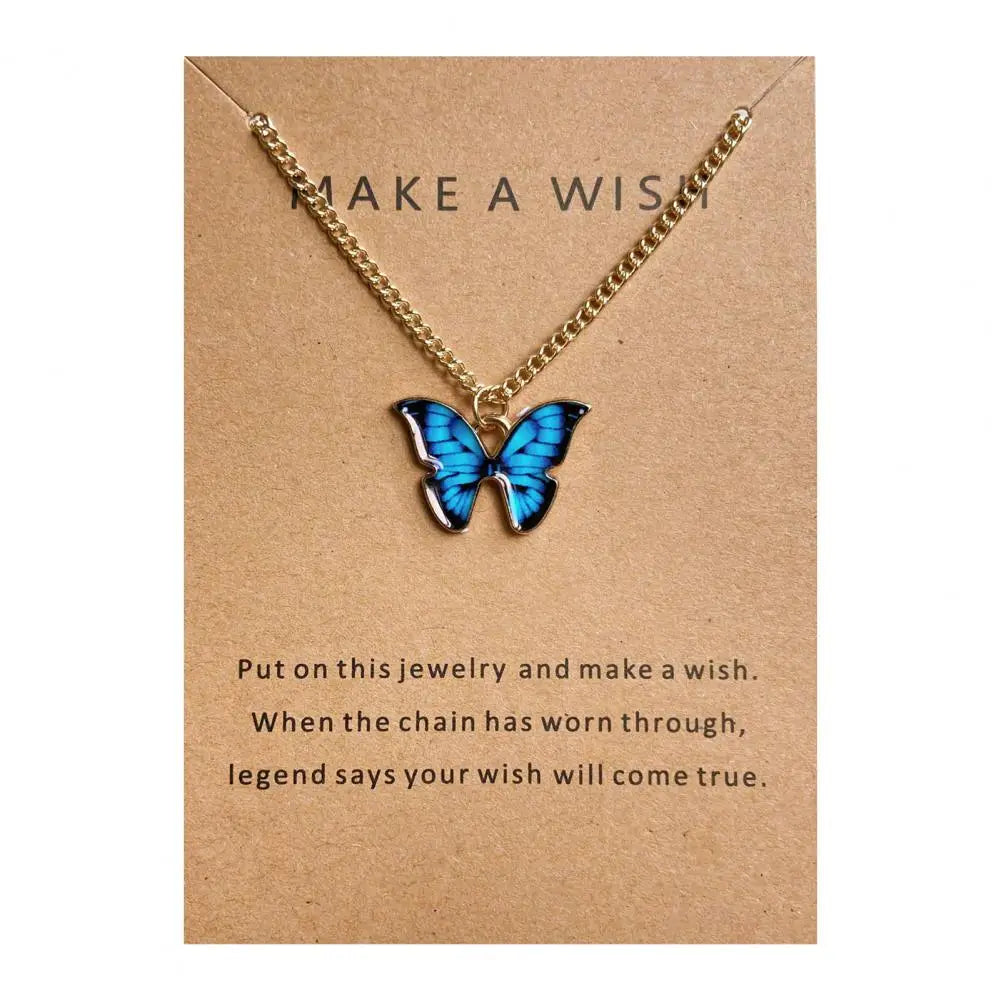 Fashion Vintage Women Necklace 2024 New Butterfly Pendant Necklace Set Romantic Dating Neck Chain For Women Lovely Neck Jewelry