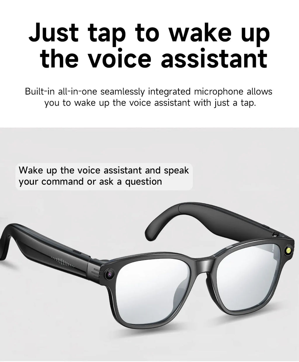 Smart Glasses Take Photo Video Record Real-time Translation Bluetooth Call Glasses Voice Assistant Music Playback Sunglasses