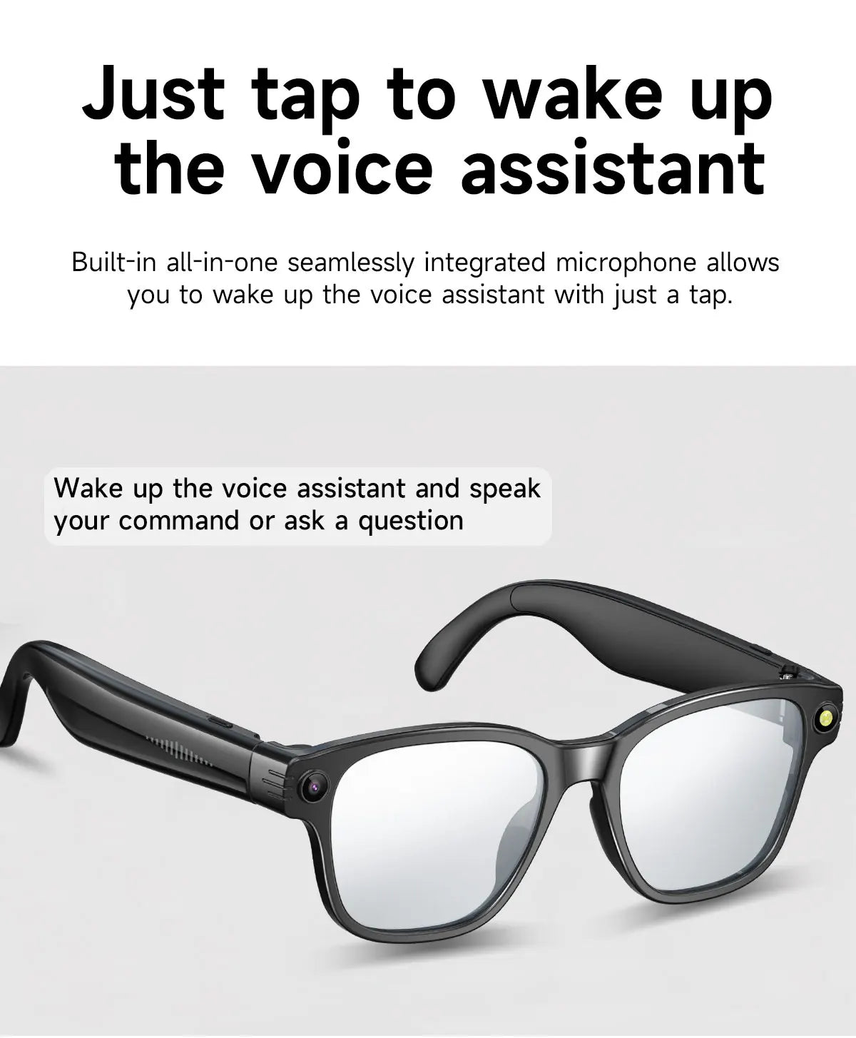 Smart Glasses Take Photo Video Record Real-time Translation Bluetooth Call Glasses Voice Assistant Music Playback Sunglasses