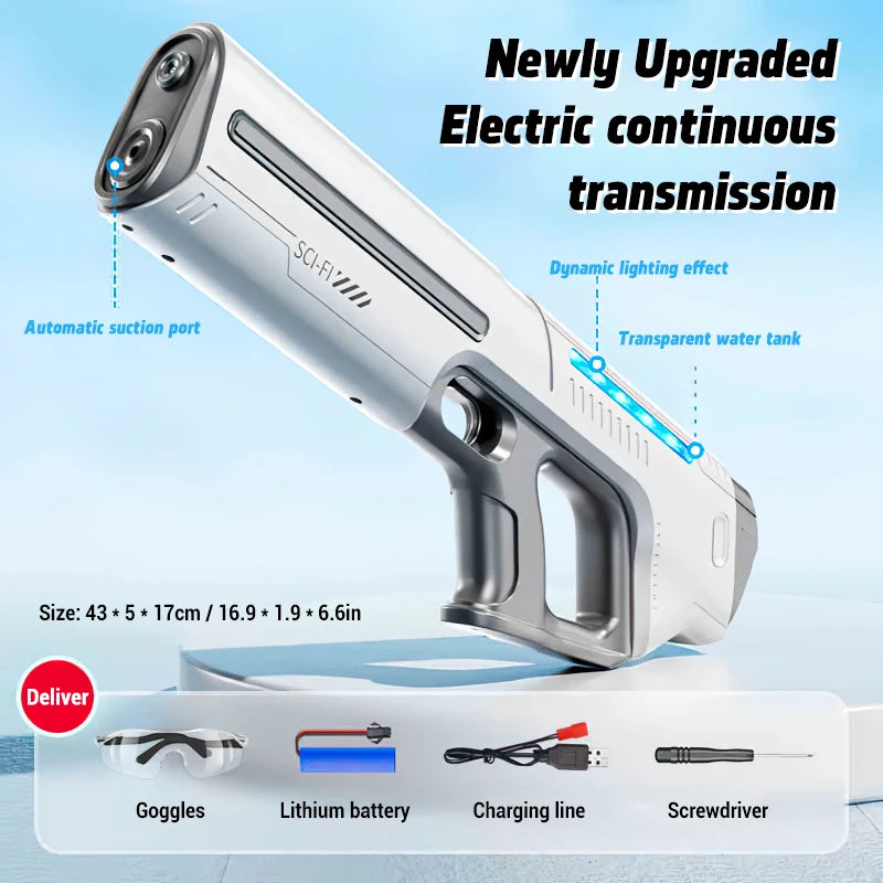 Children's Fully Automatic Water Storage Gun Large Capacity Electric Water Absorbing Toy Gun Summer Outdoor Water Toy Gift