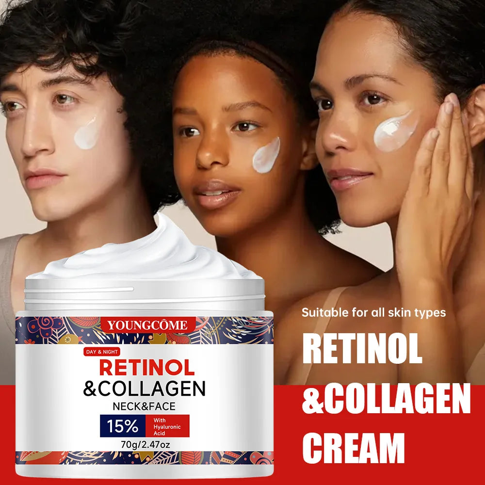 "Retinol & Collagen Anti-Aging Cream - Intense Hydration & Firming, Reduces Wrinkles & Fine Lines, Day/Night Use"