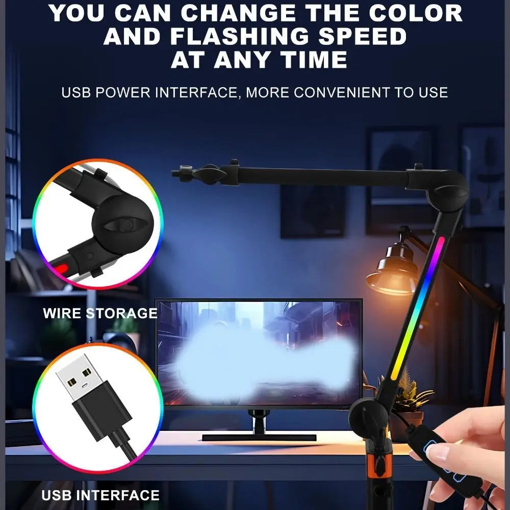 Microphone Boom Arm Mic Stand Desk Mounted 360° Rotation Sturdy Universal for Video Gaming Studio Audio Mic Stand Accessories