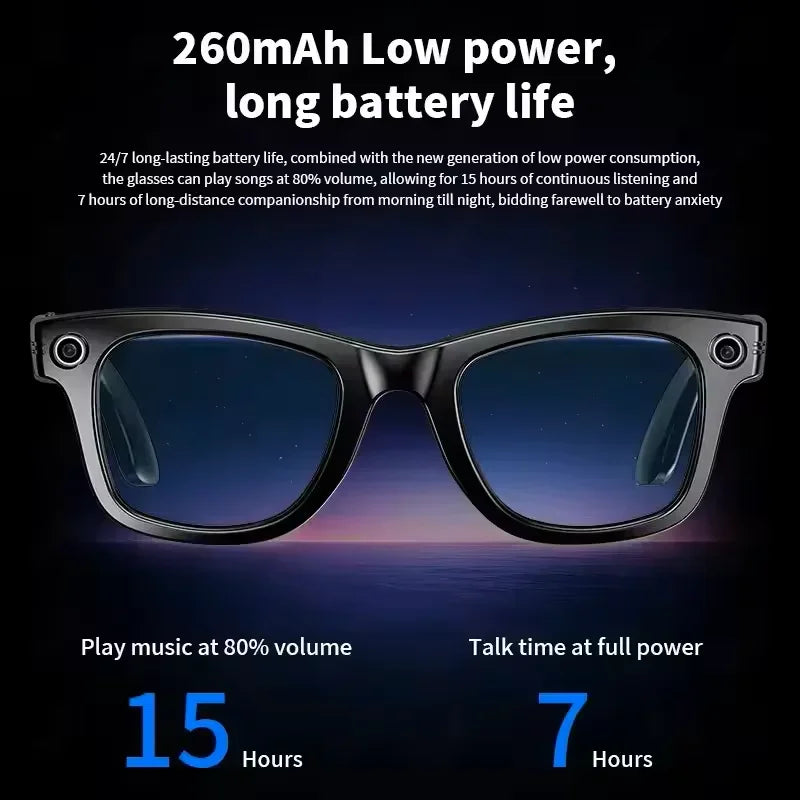 ai smart glasses with Camera Video 8MP Translation Sunglasses Bluetooth Call Music Play Men Women 2025 Recording 100+ Languages