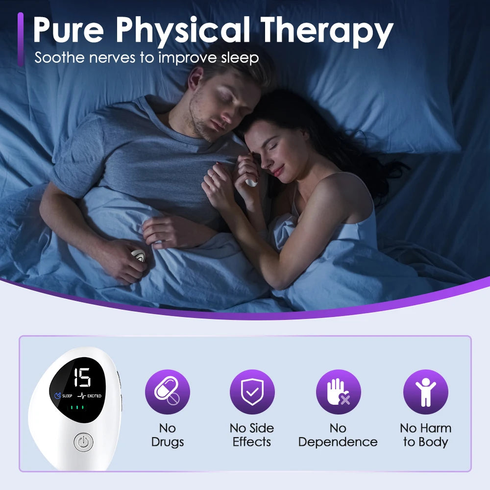 Handheld CES Sleep Aid Device Microcurrent EMS Pulse Hypnosis Insomnia Anxiety Relief Relaxation Device for Mental Stress