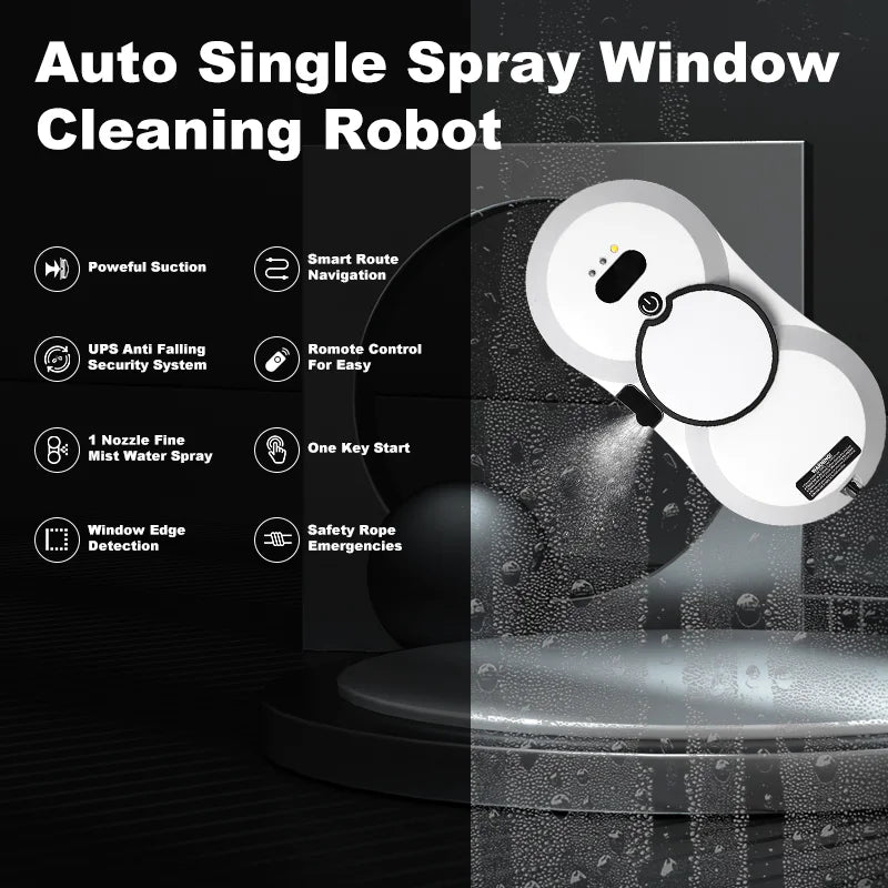 Cleaning robot intelligent water spray belt automatic water spray function anti drop magnetic glass household cleaning machine