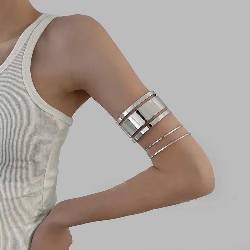 New Fashion Silver Smooth Face Bracelet for Women Summer Beach \Dance Party Cuff Bracelets Jewlery Accessories Gifts