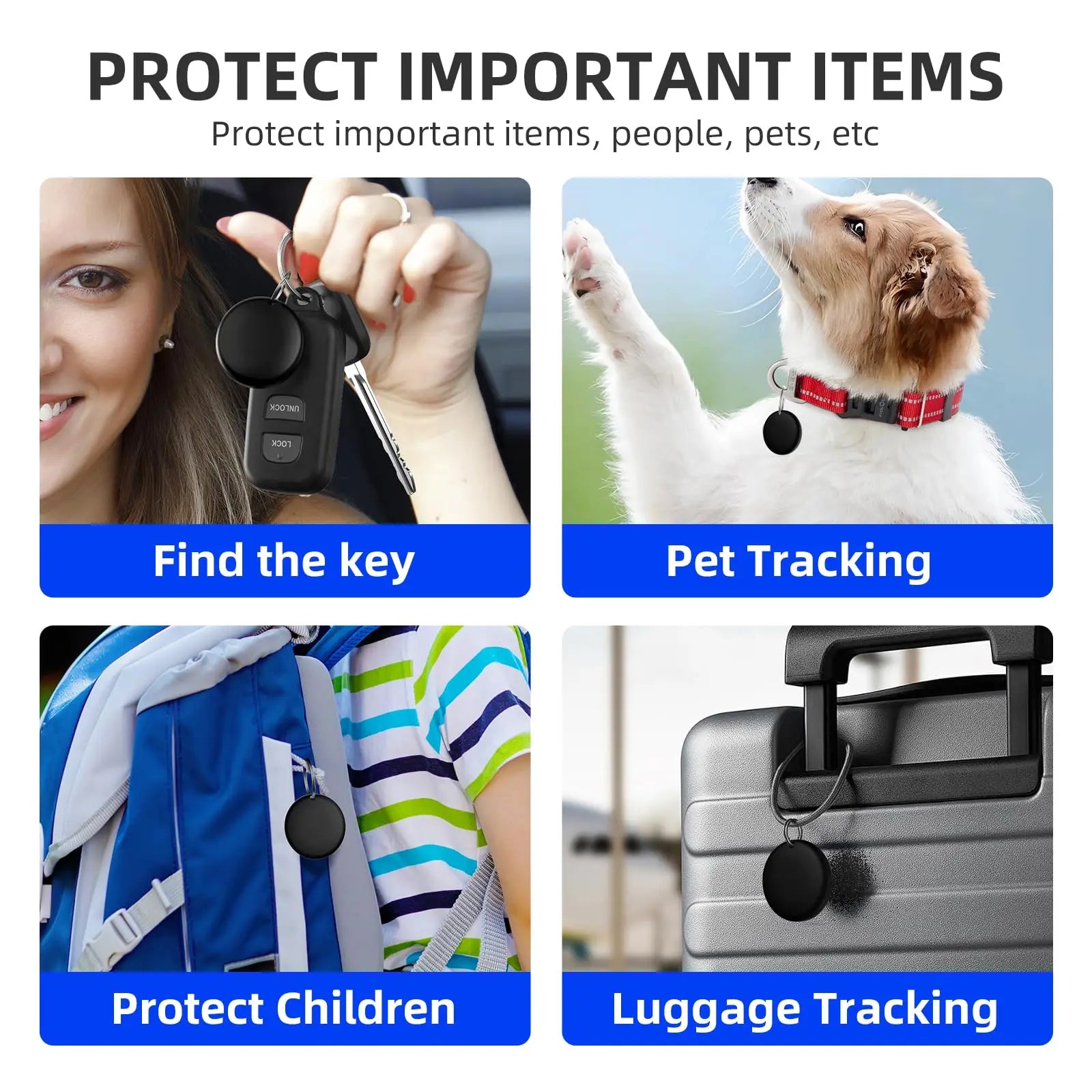 Air Tags GPS Tracker Tag Work with Apple Find My (iOS Only) Smart Tag Item Finders for Key Luggage Backpack etc