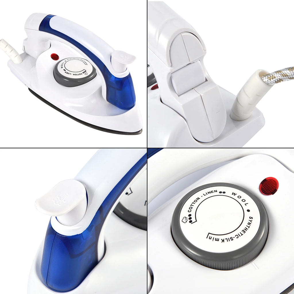 Electric Steam Ironing Machine Foldable Handheld Steam Iron With Temperature Control Function Spray Wrinkle Removal Travel Use