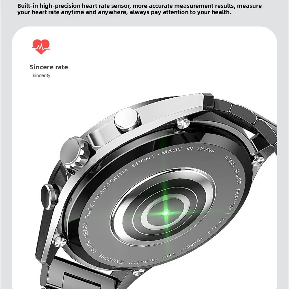 Smart Watches 1.45" Men Outdoor Sports Blue Tooth Call Heart Rate Health Smartwatch Waterproof NFC Music Information Reminder