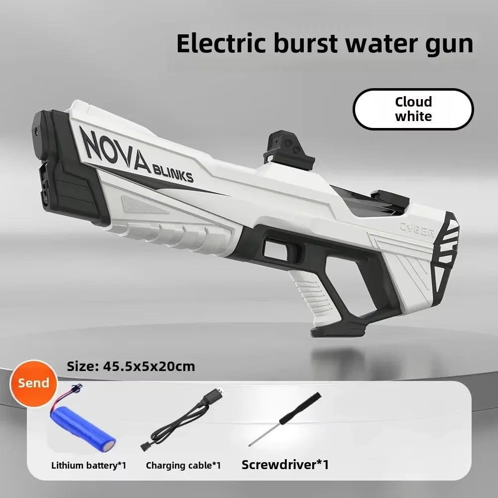 Electric continuous water gun fully automatic water absorption large capacity outdoor battles  summer water fights children toy