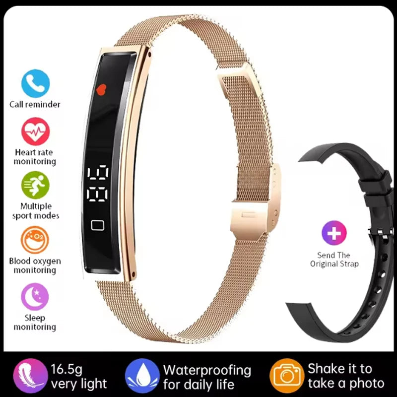 Women Smart Bracelet Heart Rate Health Monitor Activity Fitness Tracker Sports Wristband Waterproof Wristwatch Men Smartband