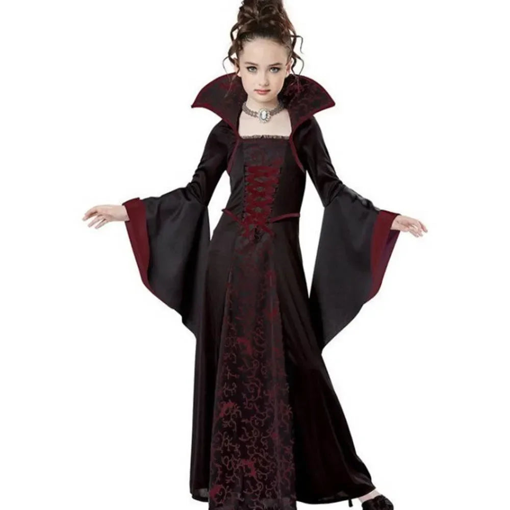 Halloween jeu de rôle sorcière Vampire fille Costume fille Disfraz carnaval habiller fête Mujer Performance Costume