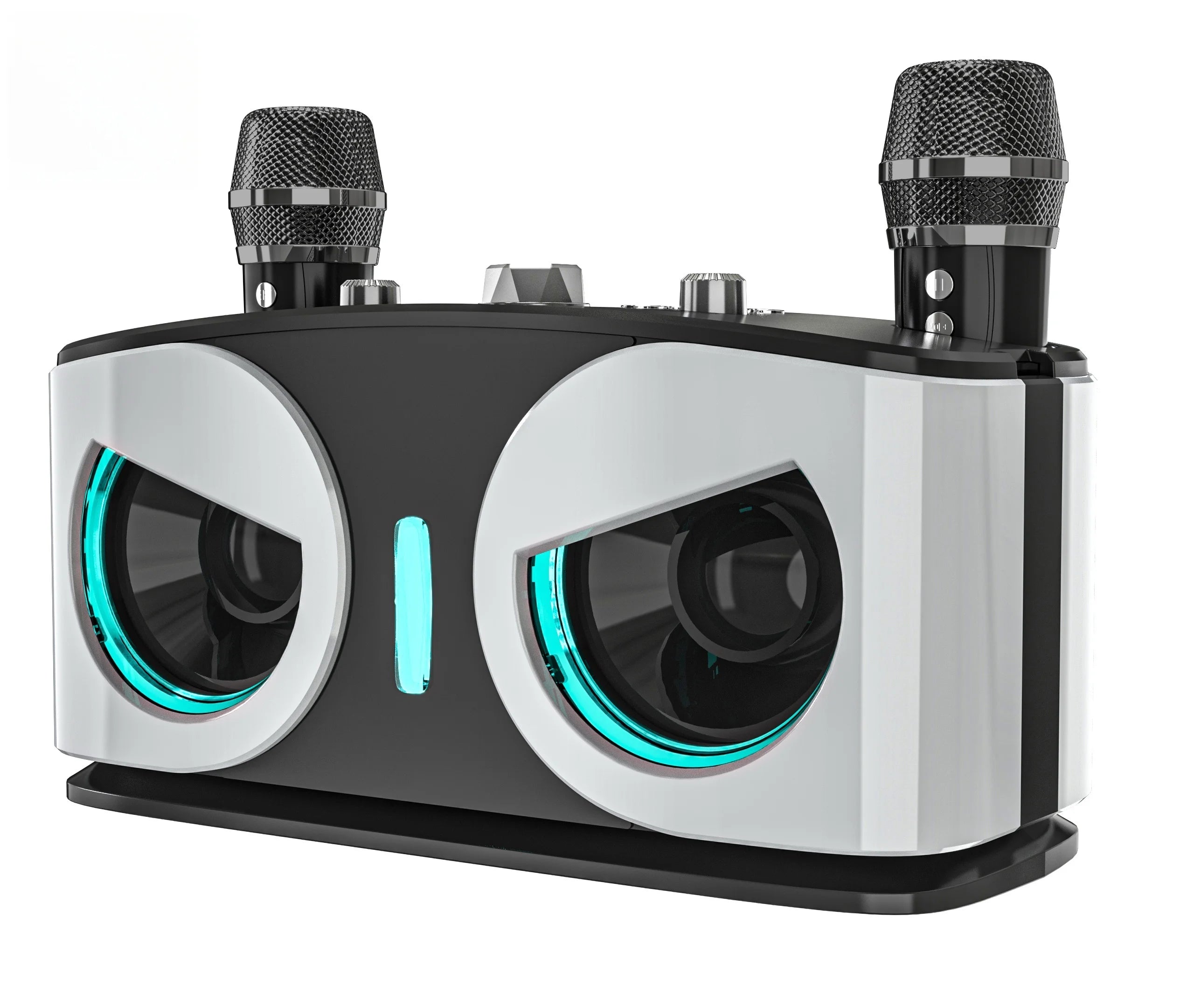 Karaoke Machine for Adults and Kids with 2 Wireless Microphones, Portable Singing PA Speaker System Set with Disco  Lights