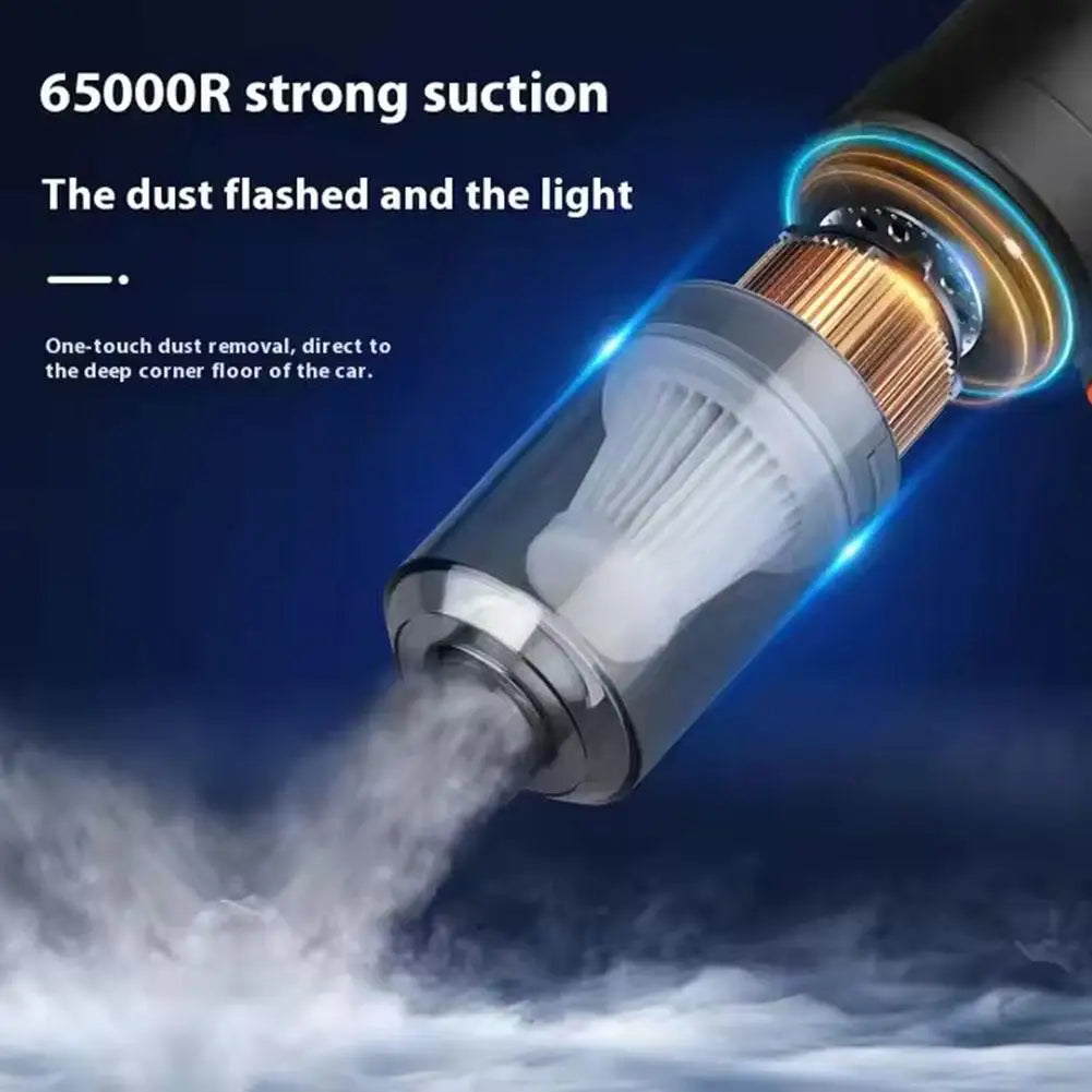 Car Vacuum High-Power Cordless Portable Handheld Strong Suction for Car & Home Crevice Cleaning Easy to Carry Compact Cleaner