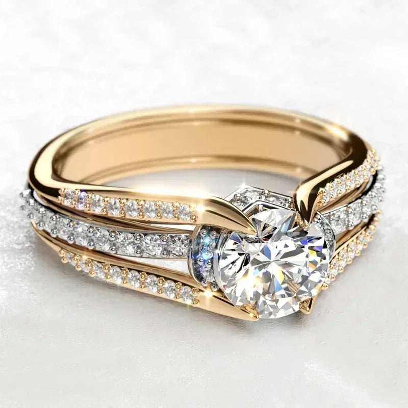 New Fashion Women's Wedding Ring Gorgeous Proposal  Brilliant Cubic Zirconia   Engagement Jewelry Wholesale