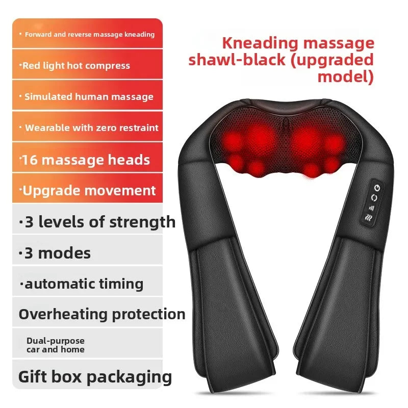 Cervical Spine Massager Massage Shawl Kneading Hot Compress Electric Household Waist Shoulder and Neck Massager