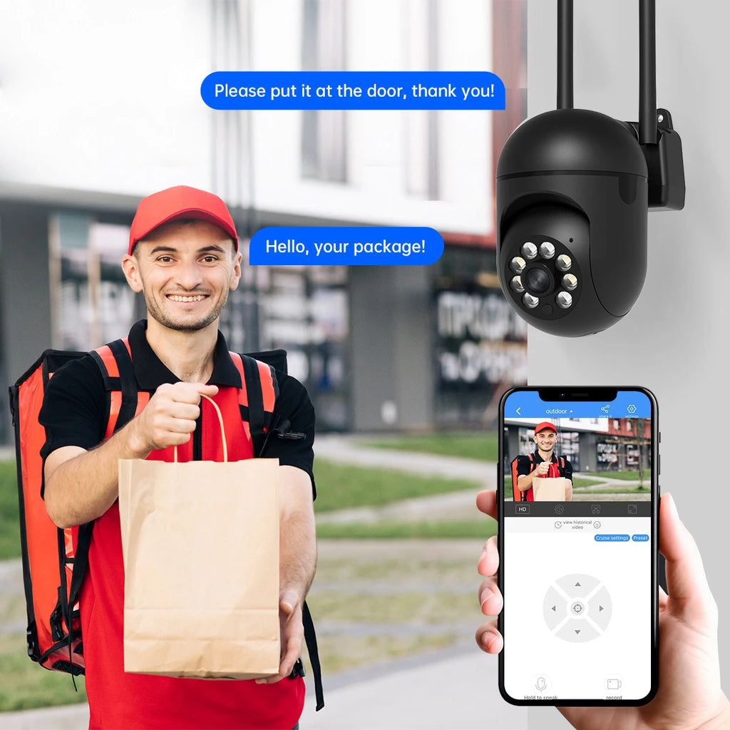 JOOAN 2MP PTZ IP Camera Smart Home Color Night Auto Tracking Security WiFi Camera Two Way Audio CCTV Video Surveillance Camera